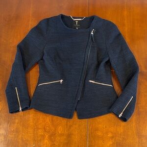 Ted Baker London Ayeleen Black Textured Moto Jacket